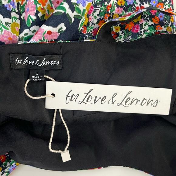 For Love & Lemons Brookes Floral Mini Dress Size Large - Picture 8 of 9